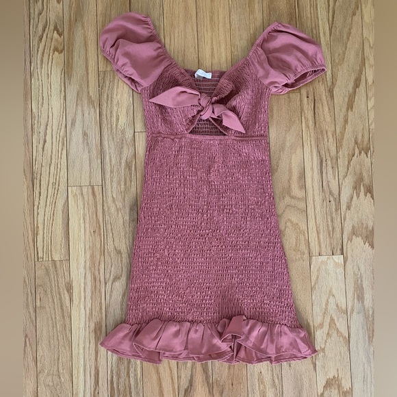 BLUSH BJ Ruched Mauve Mini Dress - Picture 1 of 9